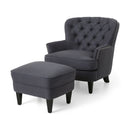 Enchante Living Room Set with Tufted Back Club Chair and Ottoman by HouseOfZazla