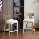 Upholstered Counter Height Bar Stools with Solid Rubber Wood Frame (Set of 2) by HouseOfZazla