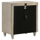 Antonella Upholstered 3-drawer Nightstand Ivory and Camel