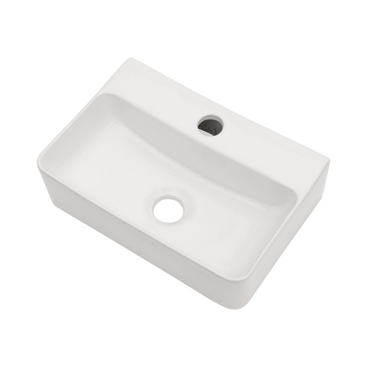 Ceramic Rectangle Wall Mount Bathroom Sink With Single Faucet Hole, photo 20 of 20