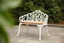 Tulip Patio Garden Bench Metal Park Bench Cast Aluminum Outdoor Furniture by HouseOfZazla