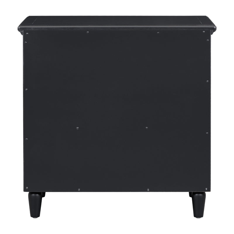 3-Drawer Nightstand Storage Wood Cabinet