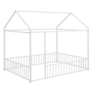Metal Bed House Bed Frame With Fence by Unique Piece Furniture