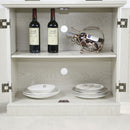 Sideboard Cabinet With Mirrored Doors, Adjustable Shelf, Metal Handles by HouseOfZazla