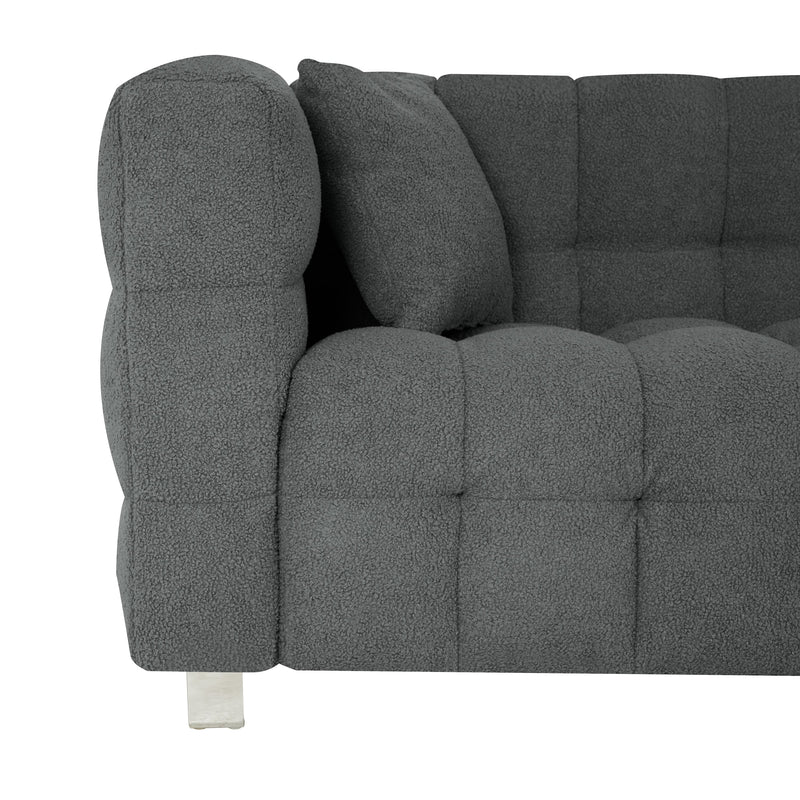 Walker Edison | Teddy 80" Sofa with two throw pillows