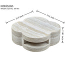 Clover Round Coffee Table With Open Storage - Marble