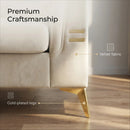 Contemporary Velvet Sofa With 2 Pillows