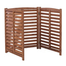 3 Panel Outdoor Wooden Air Conditioner Fence