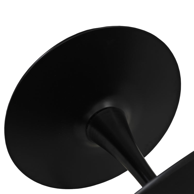 47.24"Modern Round Dining Table,Four Patchwork Tabletops with Black Color Solid Wood Grain Table Top,Metal Base Dining Table, End Table Leisure Coffee Table