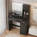 Vanity Desk With Mirror And LED Light Strip, Dressing Table With Large Drawer, 3 Level Storage Dresser & 3 Lighting Modes Adjustable Brightness, Suitable For Bedroom by Unique Piece Furniture