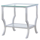 Porch & Den - Square Top End Table Elegance Glass - Chrome by HouseOfZazla
