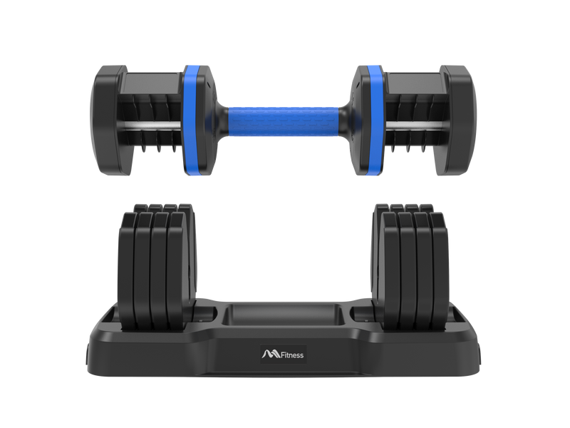 Adjustable Dumbbell - 55lb Single Dumbbell with Anti-Slip Handle, Fast Adjust Weight by Turning Handle with Tray, Exercise Fitness Dumbbell Suitable for Full Body Workout