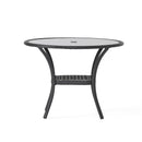 Bistro Table With Iron Frame And Glass Top - Gray