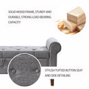 62" Bedroom Tufted Button Storage Bench, Linen Upholstered Ottoman, Window Bench, Rolled Arm Design for Bedroom, Living Room, Foyer (Beige)