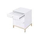 Ottey - Cabinet - White High Gloss & Gold by Unique Piece Furniture