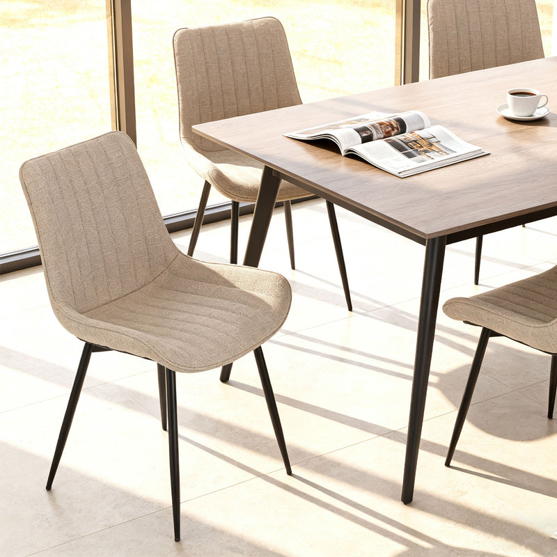 Dining Chair Set With Padded Backrests (Set of 4) - Beige, photo 7 of 7