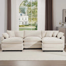 Modern Oversized Modular Cushion Sofa With Ottoman, Low Back, Deep Seating Sofa Set by Unique Piece Furniture