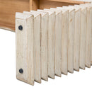 Veda 63' Reclaimed Wood Stacked Geometric Waterfall Console Table, Whitewashed Natural Reclaimed Pine Wood