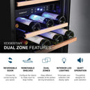 Edgestar 141 Bottle Capacity Freestanding Dual Zone Wine Cooler With Interior Lighting, 24" [CWR1552DZ] (SAK49245)