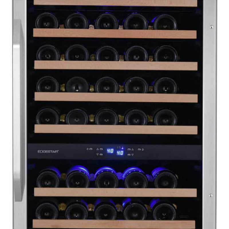 Edgestar 141 Bottle Capacity Freestanding Dual Zone Wine Cooler With Interior Lighting, 24" [CWR1552DZ] (SAK49245)