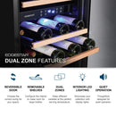 Edgestar 142 Bottle Built-In Dual Zone Double Door Wine Cooler With Door Lock, 24" [CWR1553DD] (SAK30742)