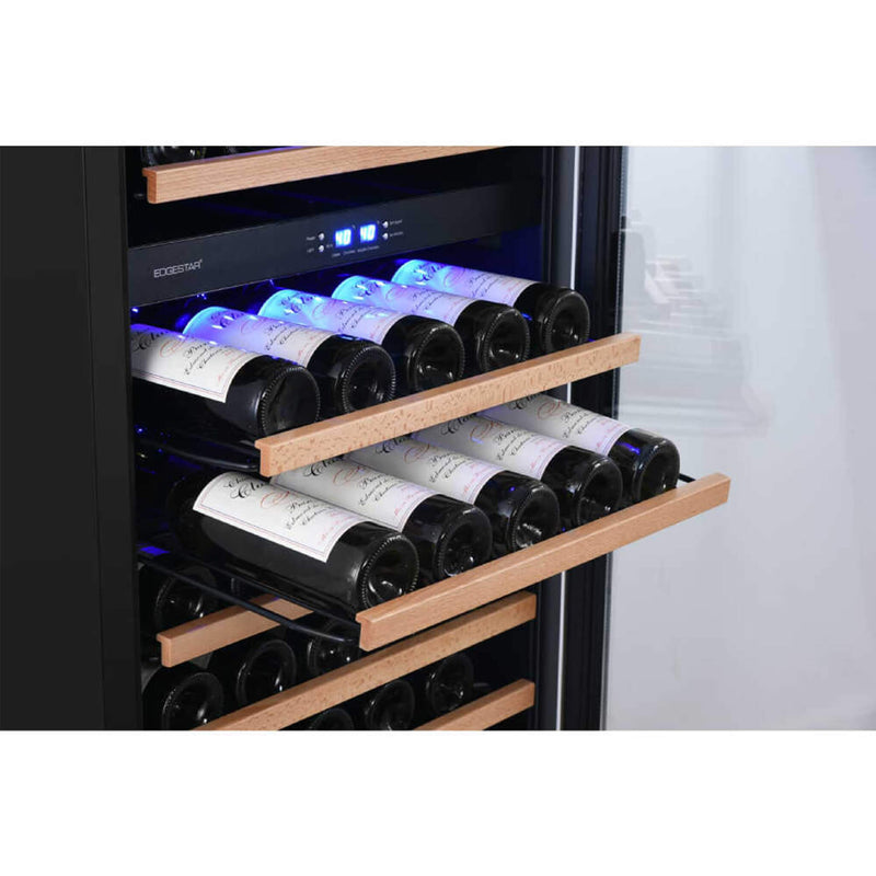 Edgestar 141 Bottle Capacity Freestanding Dual Zone Wine Cooler With Interior Lighting, 24" (SAK49245)