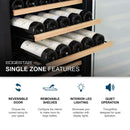 Edgestar 24-Inch Wide 111 Bottle Capacity Freestanding Single Zone Wine Cooler [CWR1212SZ] (SAK68320)