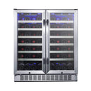 Edgestar 30" Wide 56 Bottle Capacity Built-In French Door Wine Cooler With Door Locks [CWR5631FD] (SAK56381)