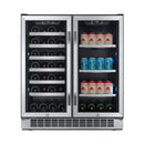 Edgestar 30" Wide 28 Bottle Built In Dual Zone Beverage Center With 86 Can Capacity (SAK35972)