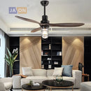 GobekUsa Edison Loft Iron Glass Wood Ceiling Fan with LED Light for Foyer Bedroom