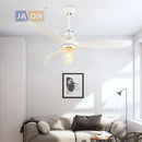 GobekUsa Edison Loft Iron Glass Wood Ceiling Fan with LED Light for Foyer Bedroom