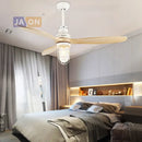 GobekUsa Edison Loft Iron Glass Wood Ceiling Fan with LED Light for Foyer Bedroom