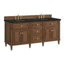 James Martin Lorelai 72" Double Bathroom Vanity, Mid-Century Walnut