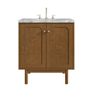 James Martin Laurent 30" Dual Mount Single Bathroom Vanity, Honey Oak