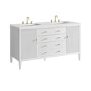 James Martin Myrrin 60" Double Bathroom Vanity, Bright White