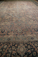 13x18 Vintage Distressed Tabriz  Carpet