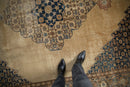 8.5x11 Vintage Distressed Tabriz Carpet