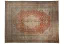 9.5x12.5 Vintage Distressed Tea Washed Kayseri Carpet