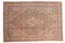 7x10 Vintage Distressed Overdyed Bibikabad Carpet