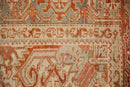 8x9.5 Vintage Distressed Heriz Carpet