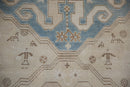4x10.5 Vintage Distressed Caucasian Rug Runner