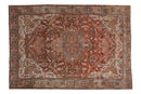 8x11.5 Vintage Distressed Ahar Carpet