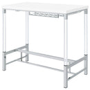 Tonneson - Bar Table With Trestle Base And Wine Storage - White