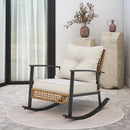 Rattan Modern Cushioned Rocking Armchair
