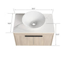 30" Modern Design Float Bathroom Vanity With Ceramic Basin Set, Wall Mounted White Oak Vanity With Soft Close Door, KD-PackingD-Packing Pieces