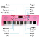 61 Keys Digital Music Electronic Keyboard Electric Musical Piano Instrument Kids Learning Keyboard w/ Stand Microphone For Beginners