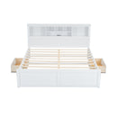 Platform Bed With Multi Storage Headboard, USB And Drawers by HouseOfZazla