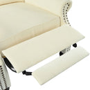 Push Back Recliner Chair Upholstered With Classic Wing Back And Solid Gourd-Shaped Legs by HouseOfZazla