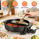 6L Electric Hot Pot with Divider 1100W Dual-Flavor Pot Shabu Shabu Pot Non-Stick with 5-Temp Control for Shabu Shabu Fondue Perfect for Family Gatheri
