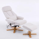 Upholstered Heated Massage 360° Swivel Accent Chair With Ottoman by HouseOfZazla